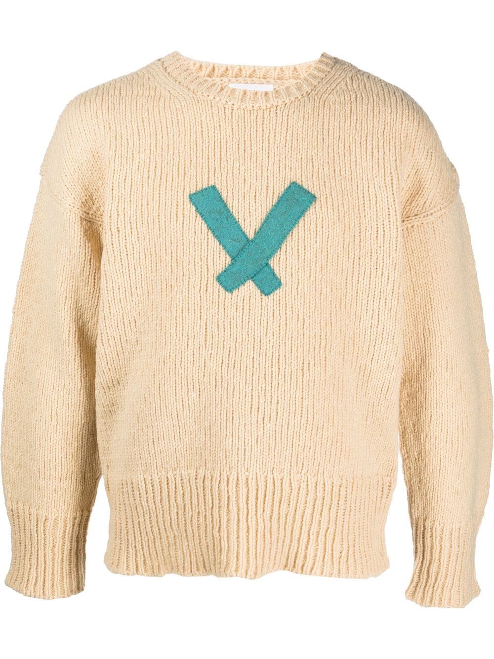 Visvim Logo-lettering Wool Jumper In Beige