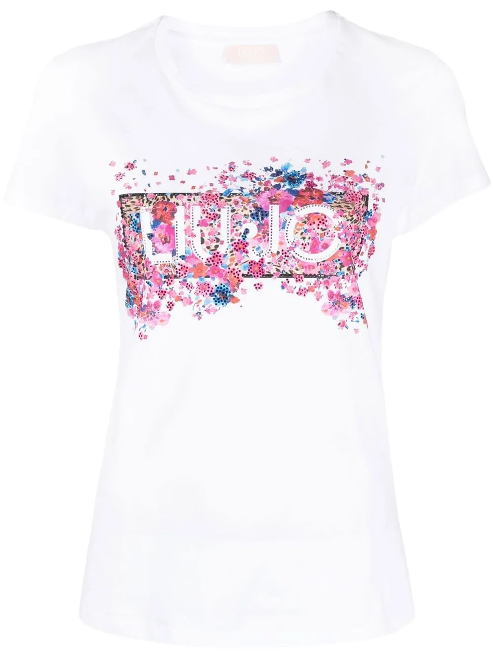 

LIU JO playera con estampado floral y logo - Blanco