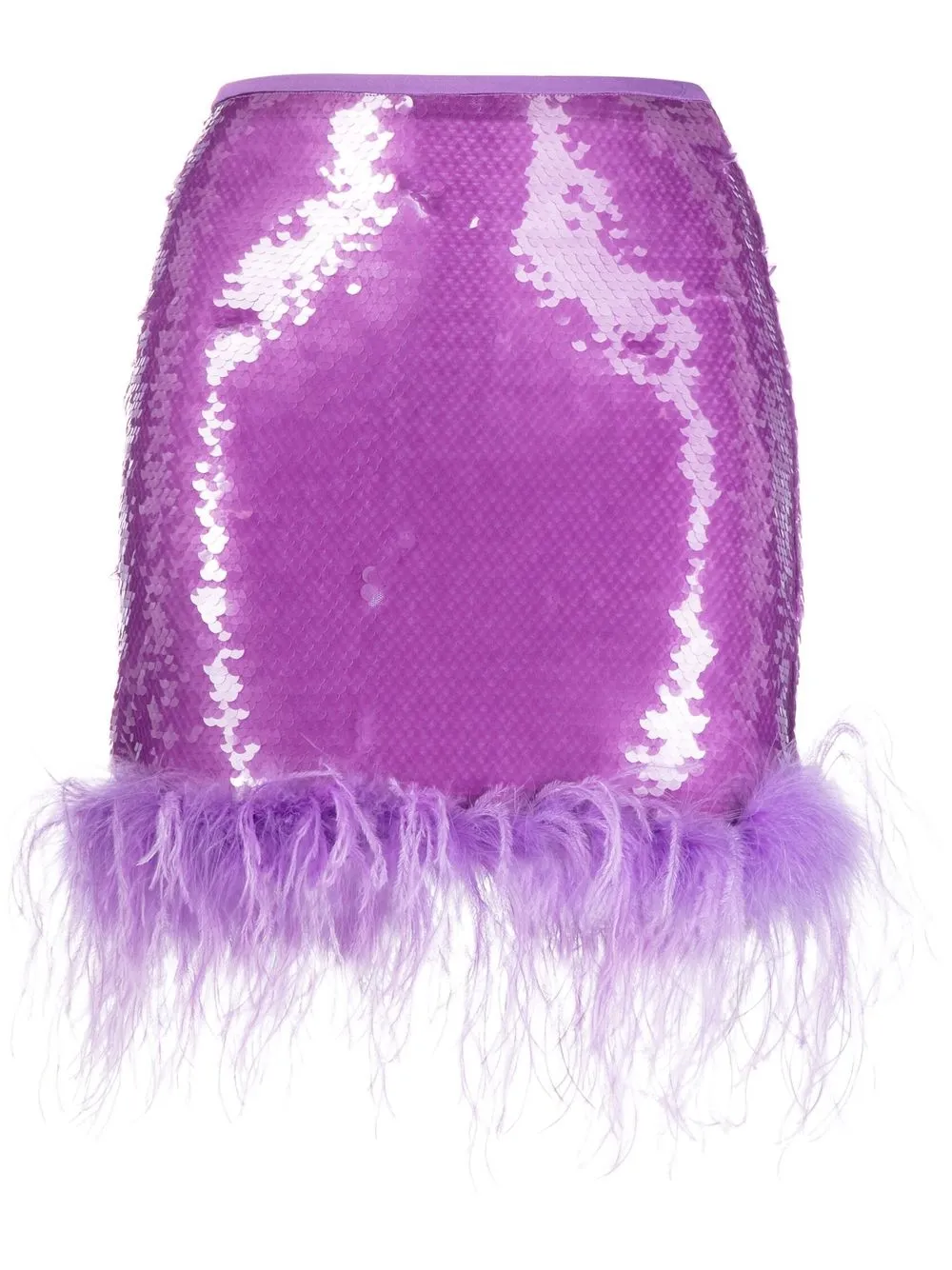 GIUSEPPE DI MORABITO FEATHER-EMBELLISHED SEQUIN SKIRT