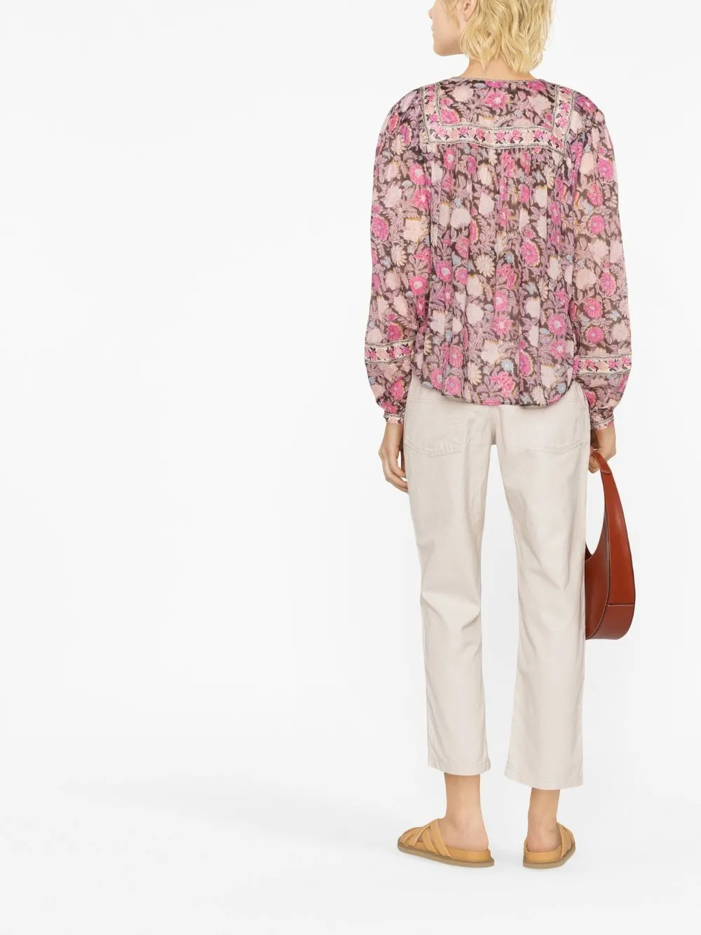 MARANT ÉTOILE floral-print tie-neck Blouse - Farfetch