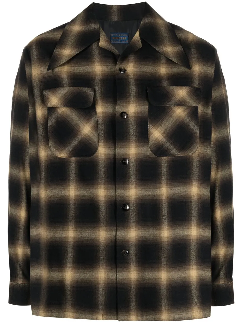 

Kapital plaid-check print shirt - Gold