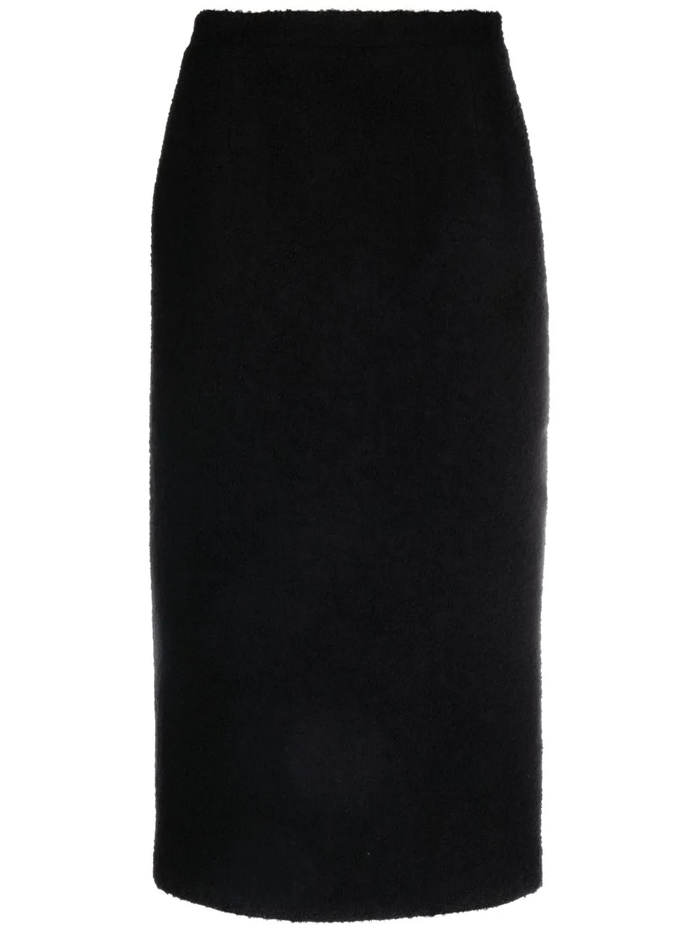 Alessandra Rich Brushed-finish High-waisted Skirt In Black