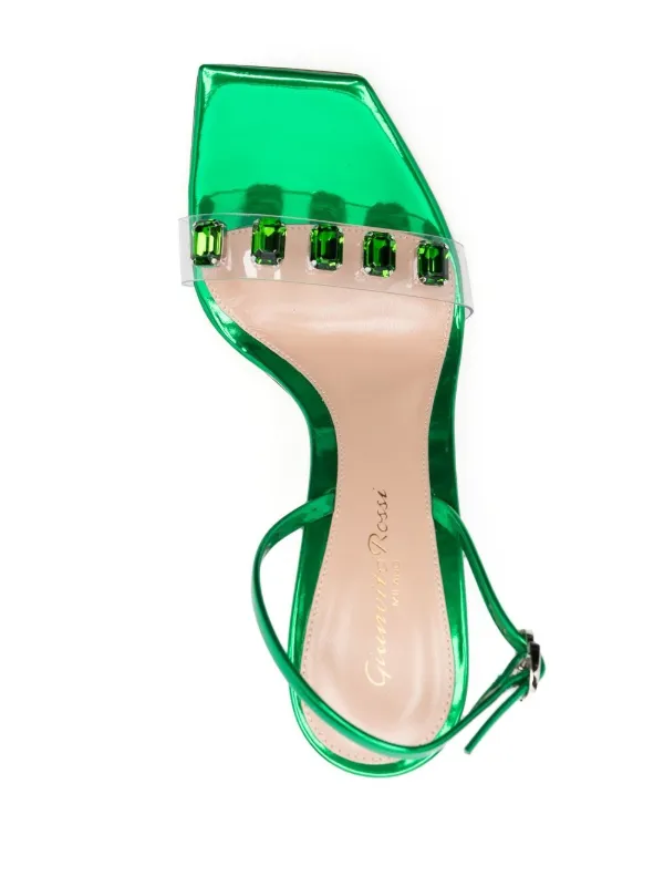 サンダル・ミュール Gianvito Rossi Candy Ribbon Sandal Ribbon Candy 105 leather sandals in green - Gianvito Rossi