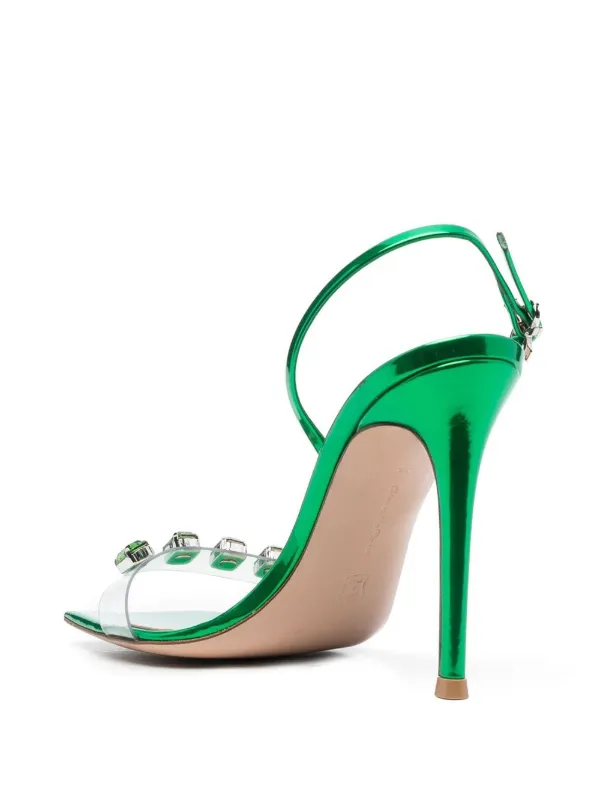 【送料&関税込】Gianvito Rossi Candy Ribbon Sandal Ribbon Candy slingback sandals in silver - Gianvito Rossi