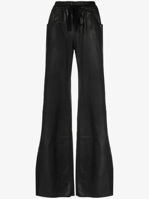 Isaac Sellam Experience wide-leg drawstring leather trousers