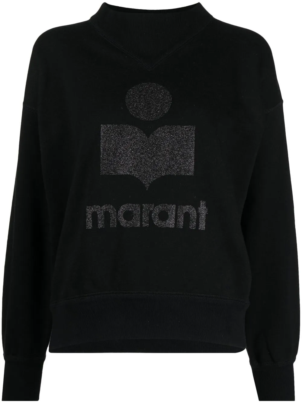 

Isabel Marant Étoile glitter logo-print sweatshirt - Black