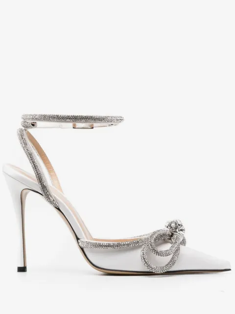 MACH & MACH Double Bow 115mm satin pumps