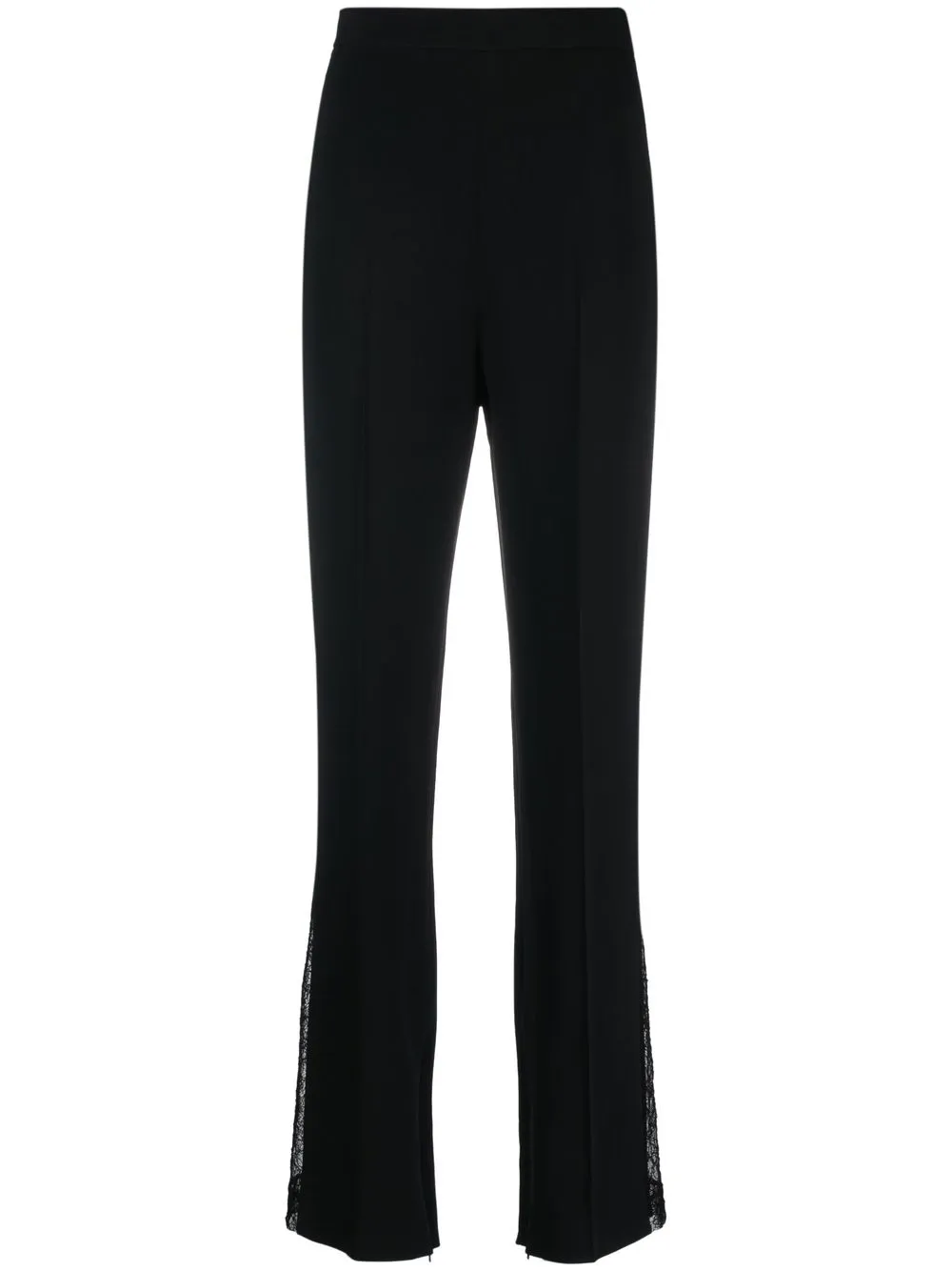 

David Koma lace-stripe high-waited trousers - Black