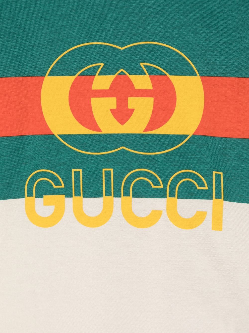 Shop Gucci Logo-print Cotton T-shirt In Nude