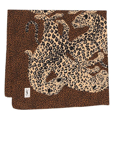 Yves Saint Laurent Pre-Owned 1980s large leopard print silk scarf