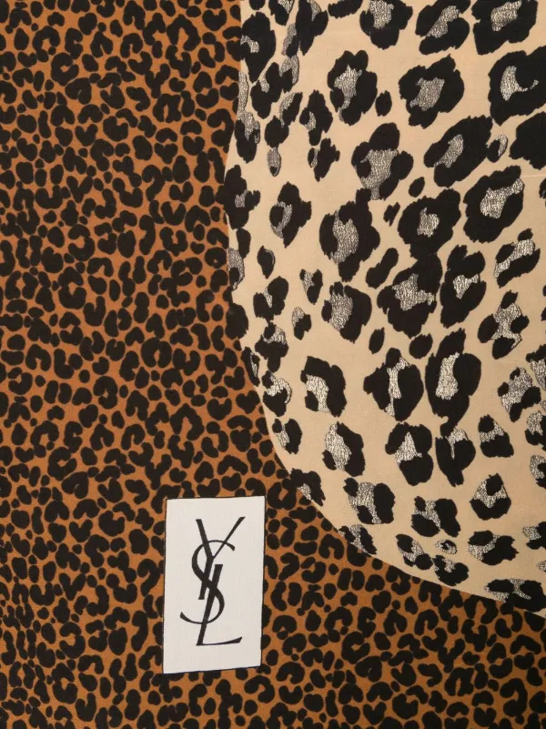 SAINT LAURENT マフラ レオハト フリント スカフ 【関税込】 Saint Laurent Pre-Owned 1980s レオパード シルクスカーフ