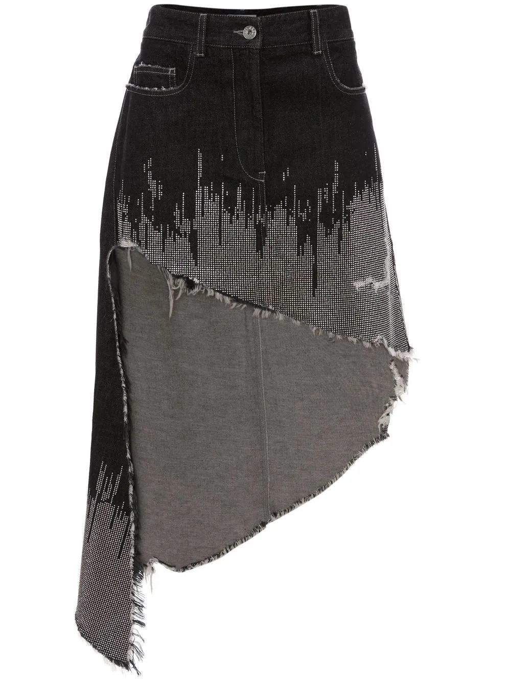 JW Anderson studded asymmetric denim skirt - Black