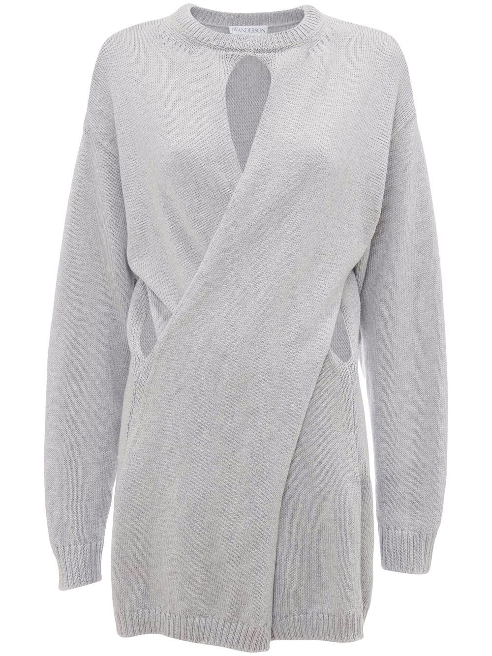 JW Anderson twist-front organic-cotton dress - Grey