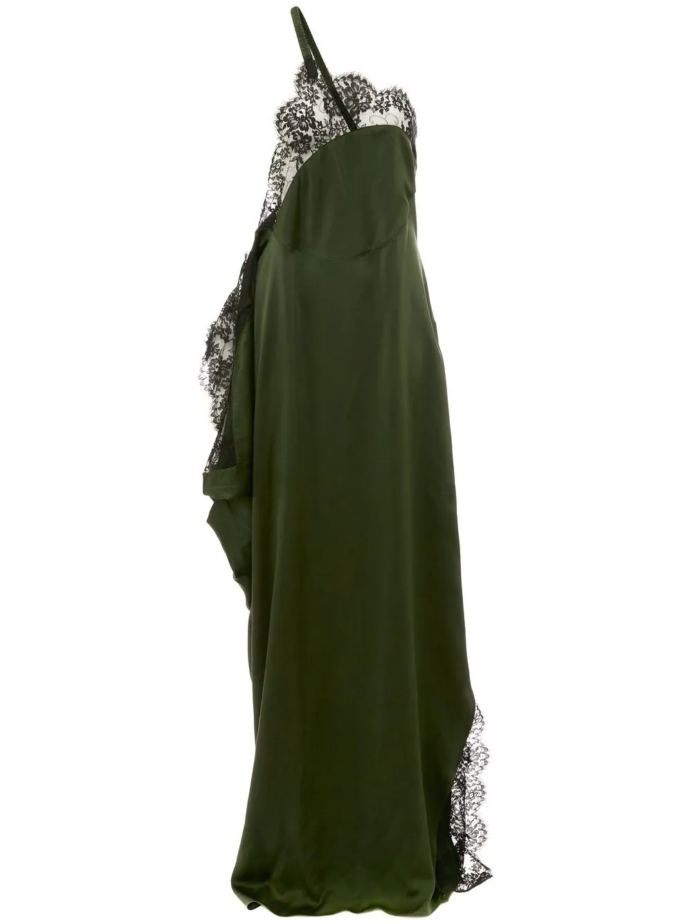 JW Anderson lace-trim off-shoulder dress - Green