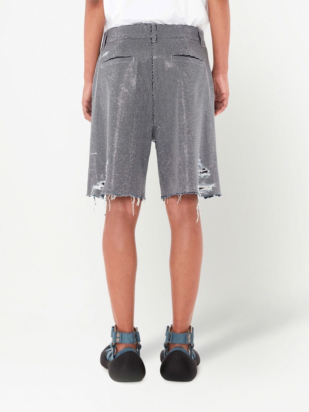 Shop Jw Anderson Studded Cotton Shorts In Grey