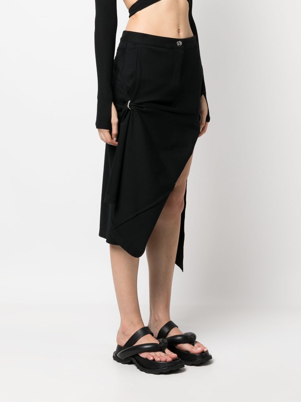 Shop Jw Anderson Asymmetric Draped Skirt In Black