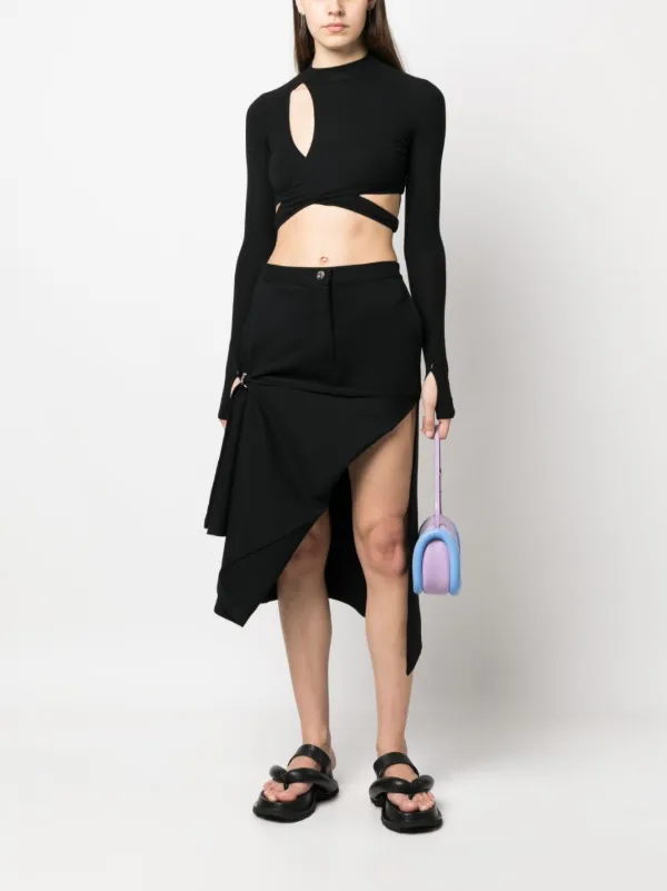 スカート JW ANDERSON Women Skirts KW0810YN0151 999 Black JW Anderson Rolled Hemline Miniskirt in Black | Lyst