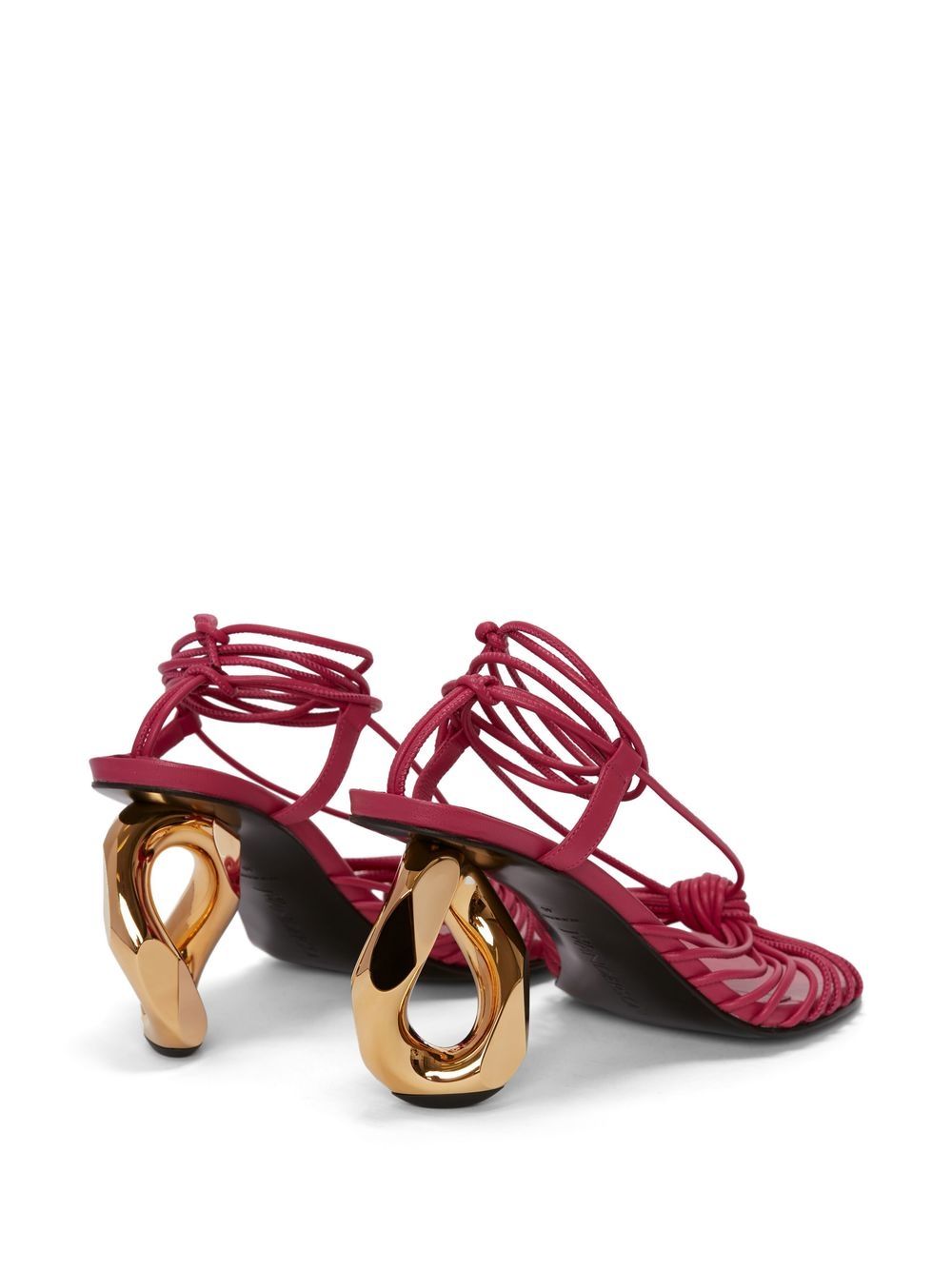 Jw Anderson Chain Heel Leather Sandals In Pink Modesens 8999