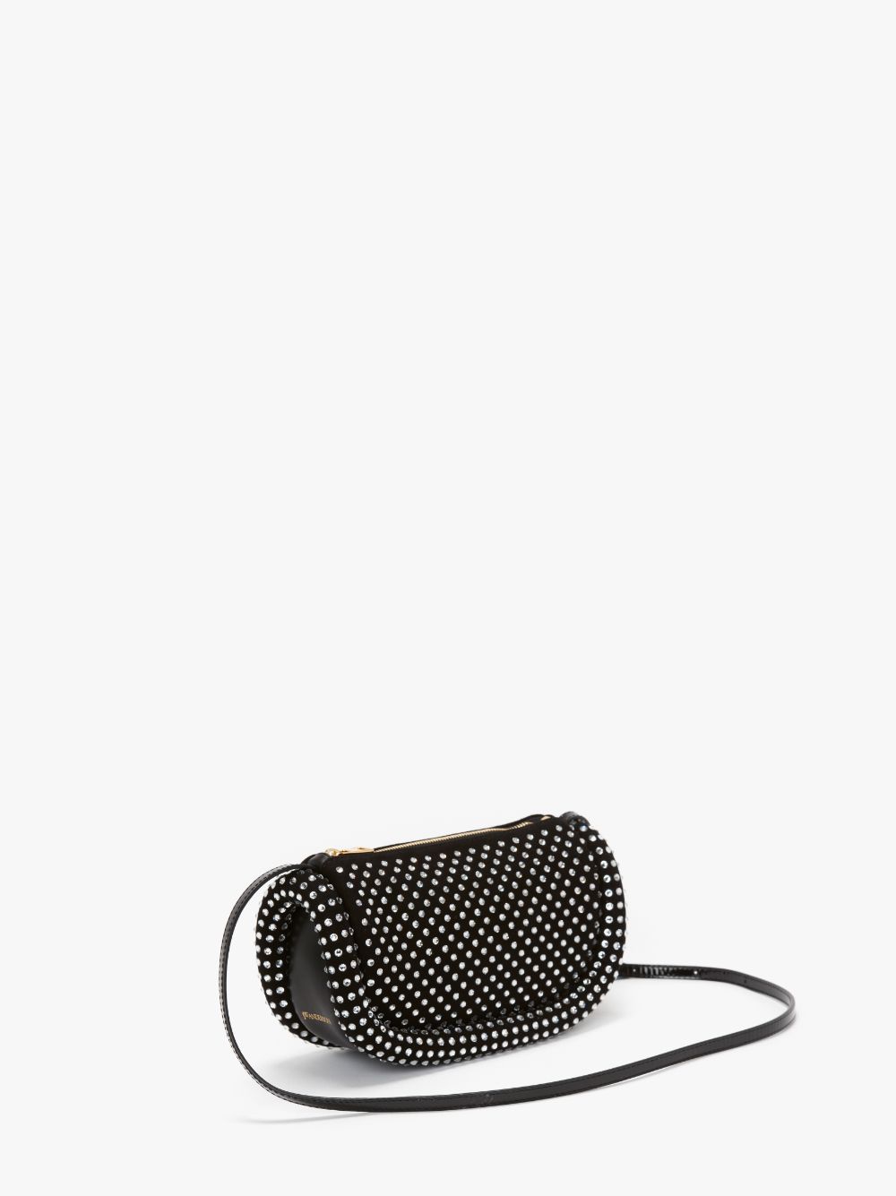 Shop Jw Anderson Bumper-12 Leather Crossbody Bag With Crystal In Black