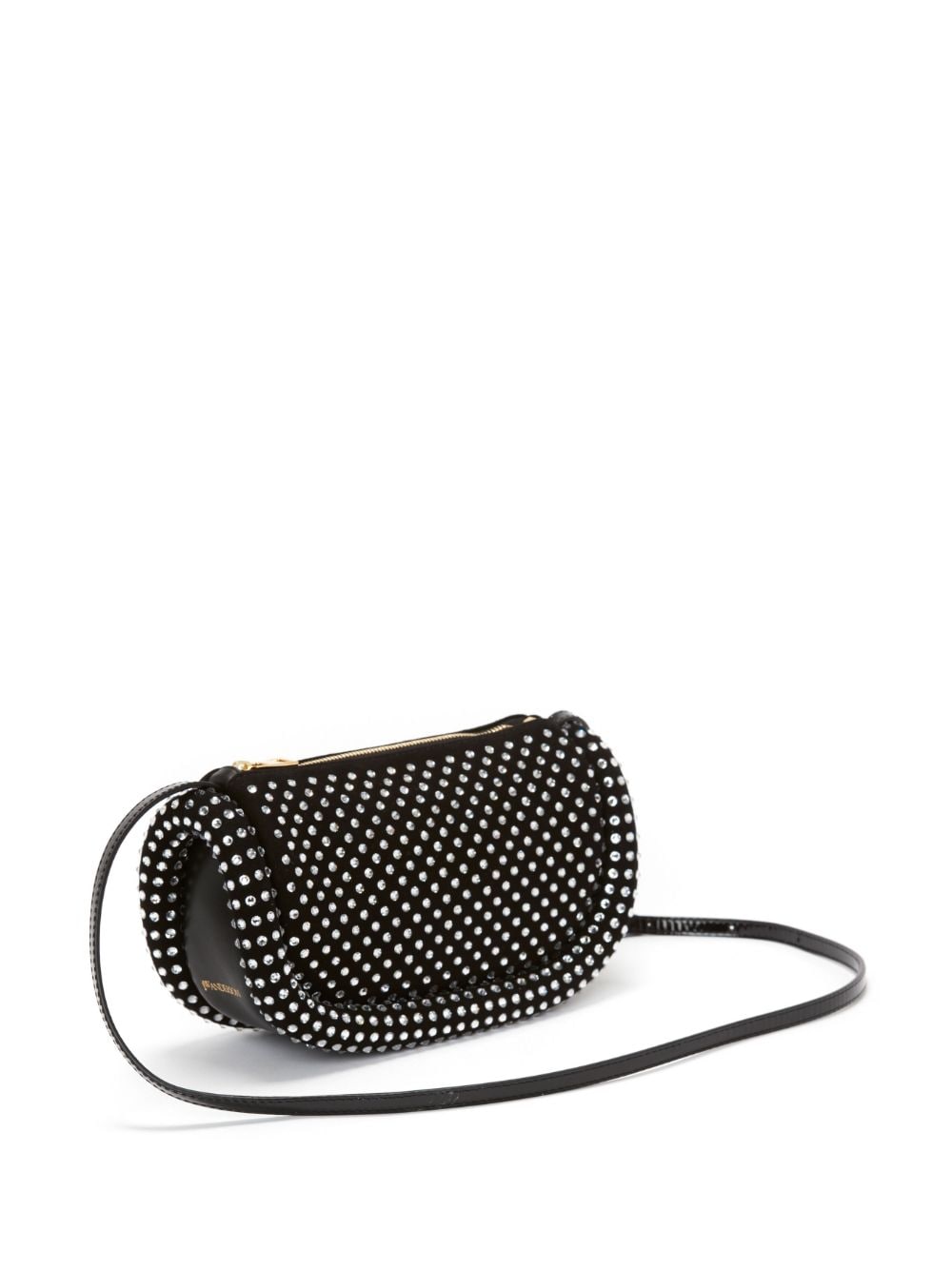 Shop Jw Anderson Bumper-12 Crystal-embellished Crossbody Bag In Black