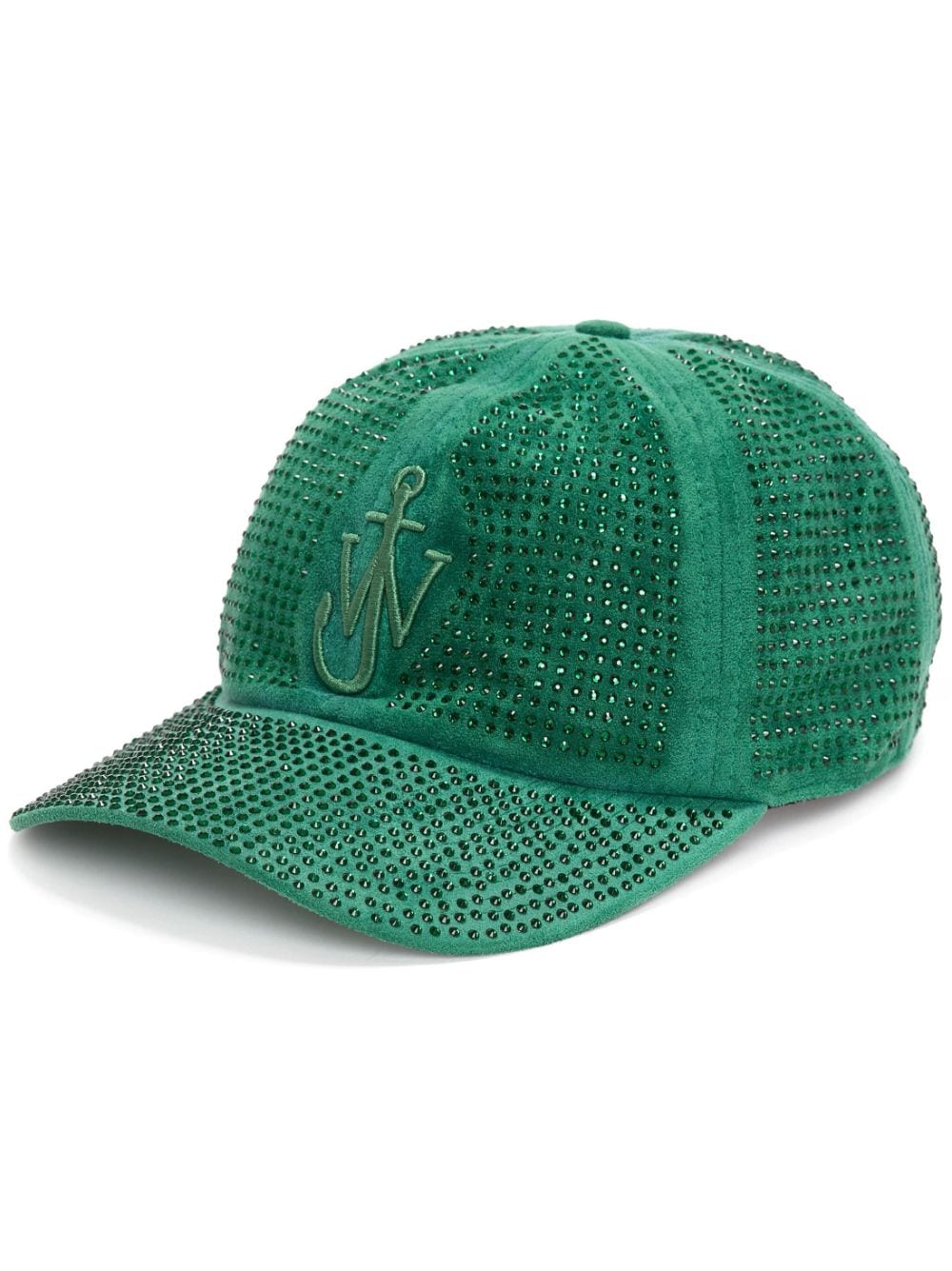 JW Anderson crystal-embellished adjustable-fit cap - Green