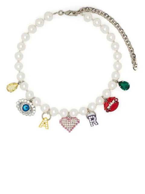 Alessandra Rich charm beaded necklace