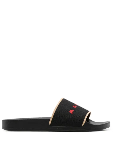 Marni logo-print open-toe slides