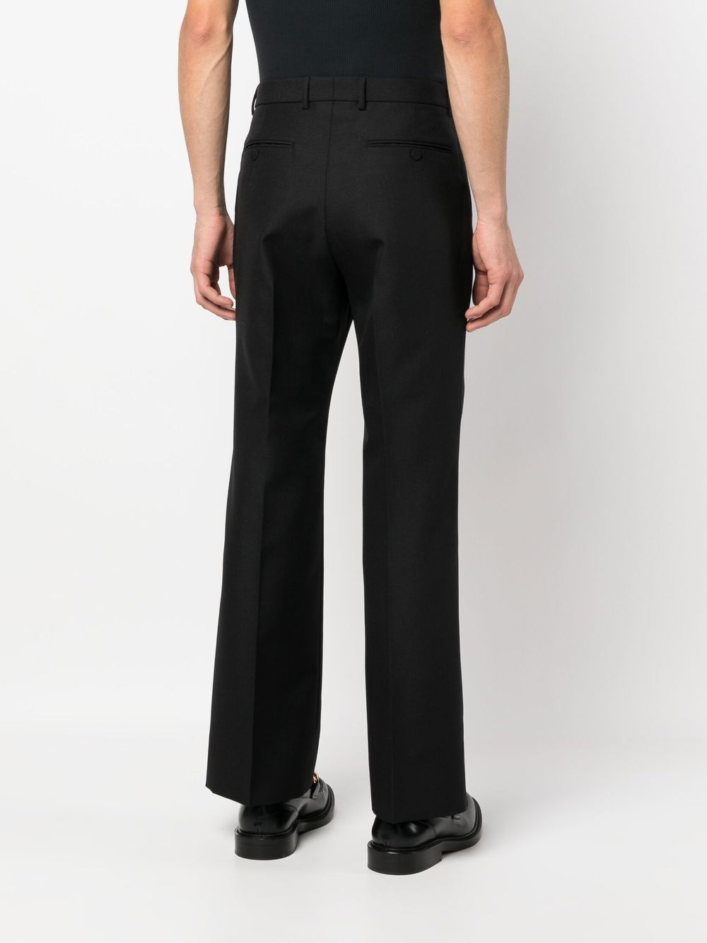Shop Gucci High-waisted Tailored Trousers In Schwarz