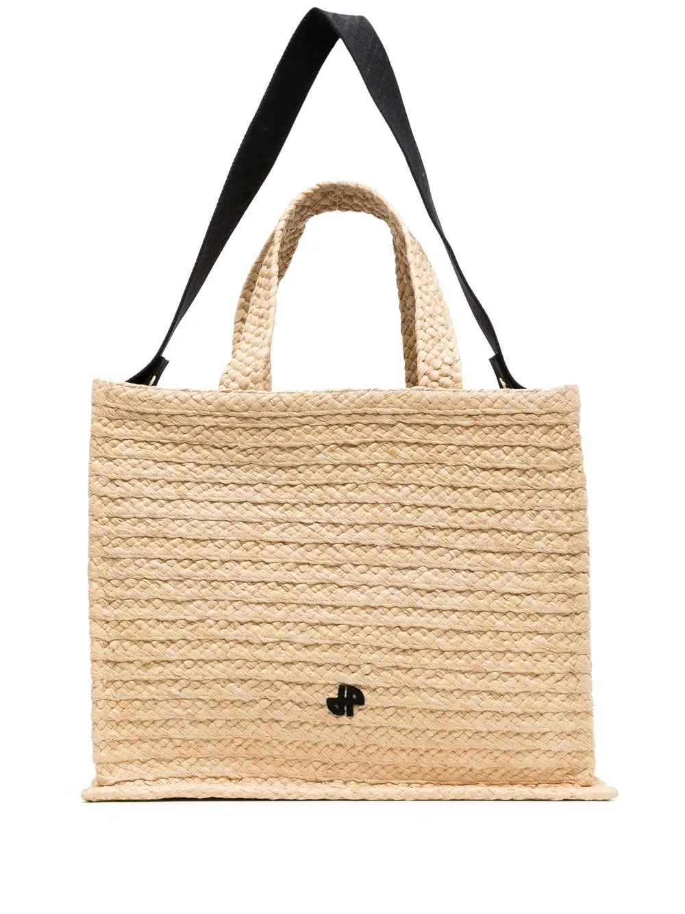 

Patou large raffia tote bag - Brown