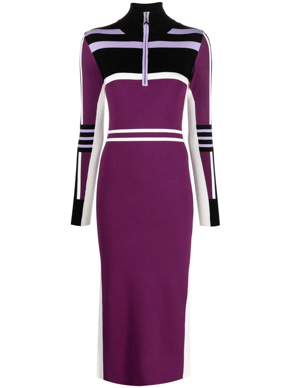 

Patrizia Pepe colour-block knitted midi dress - Purple