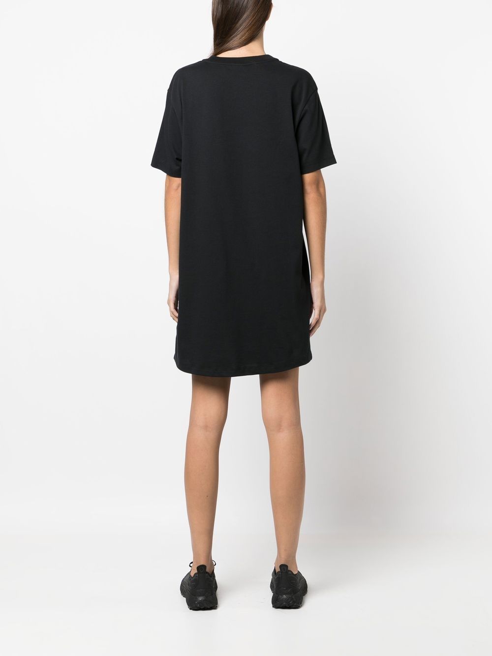 Shop Nike Swoosh Logo-print T-shirt Dress In Black