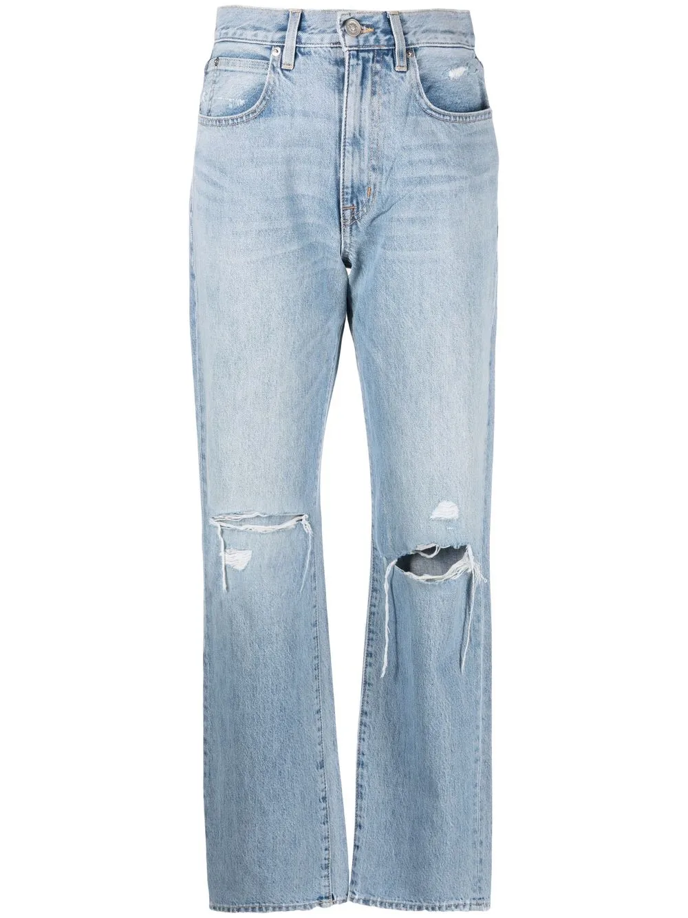 

SLVRLAKE London ripped-knee straight jeans - Blue