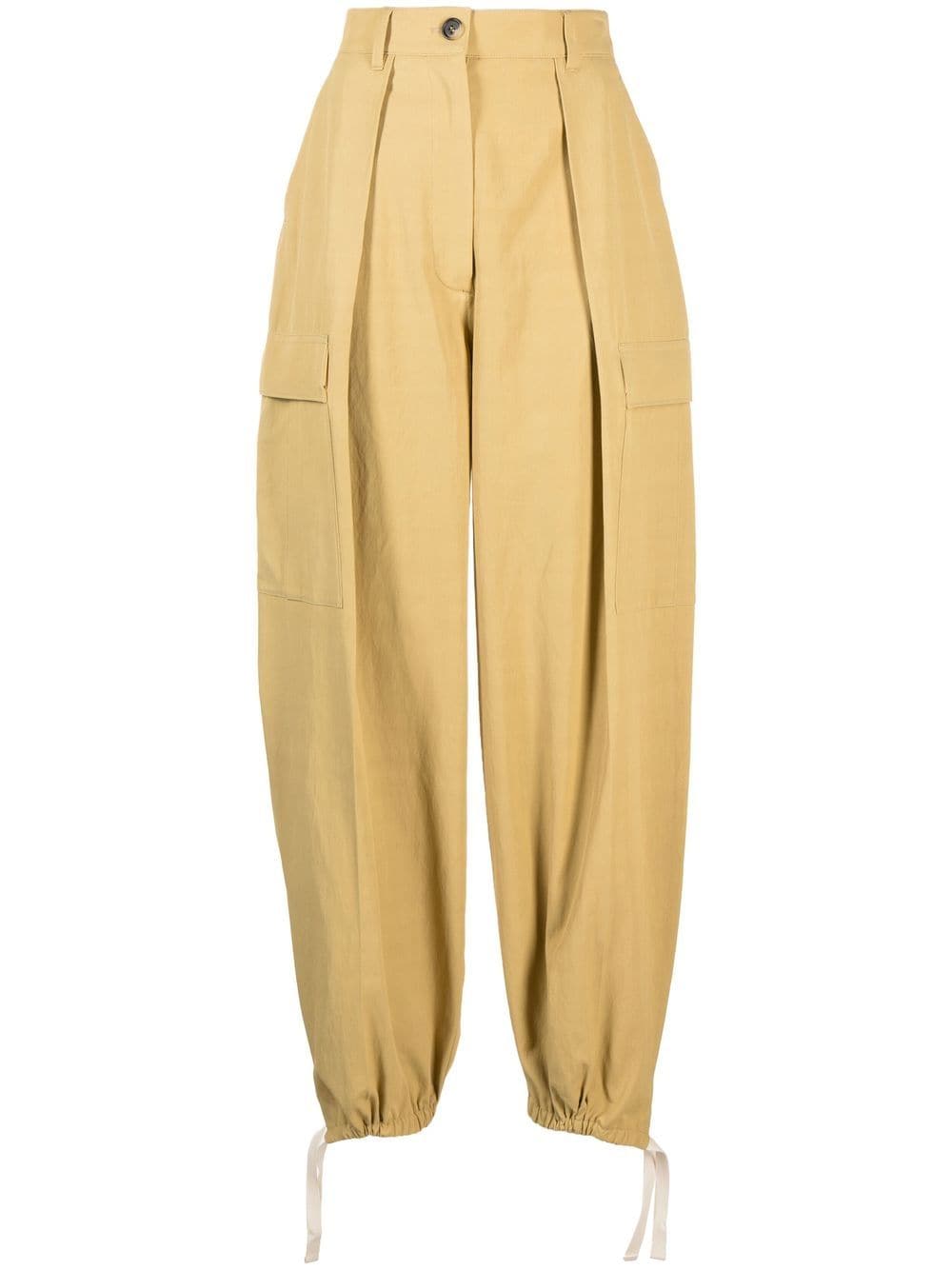 high-waisted cargo trousers