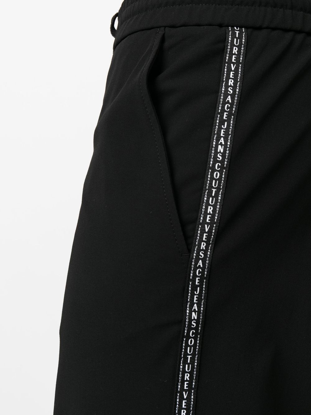 Shop Versace Jeans Couture Drawstring Track Pants In Black