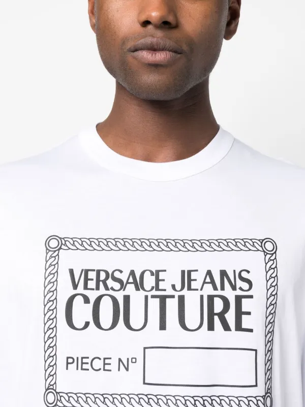 Versace Jeans Couture Men's Black White Logo Short Sleeve T-Shirt (M)