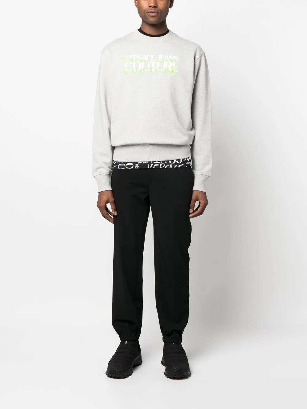 Versace Jeans Couture Sweater met logoprint - Grijs