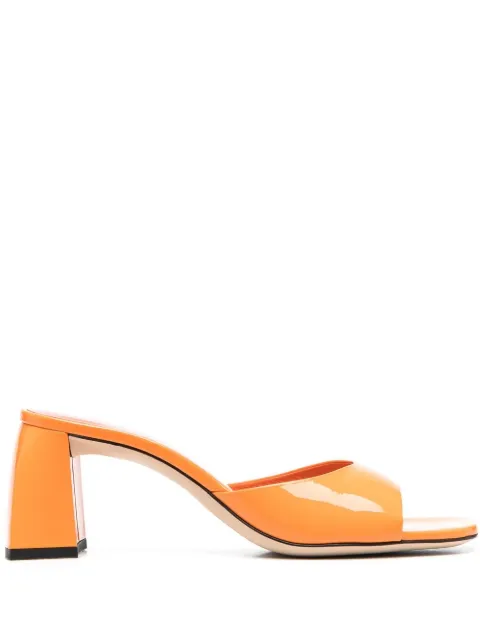 BY FAR Michele patent block-heel sandals