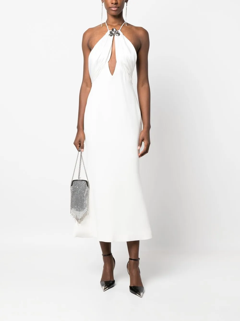 David Koma Jurk met open rug - Wit