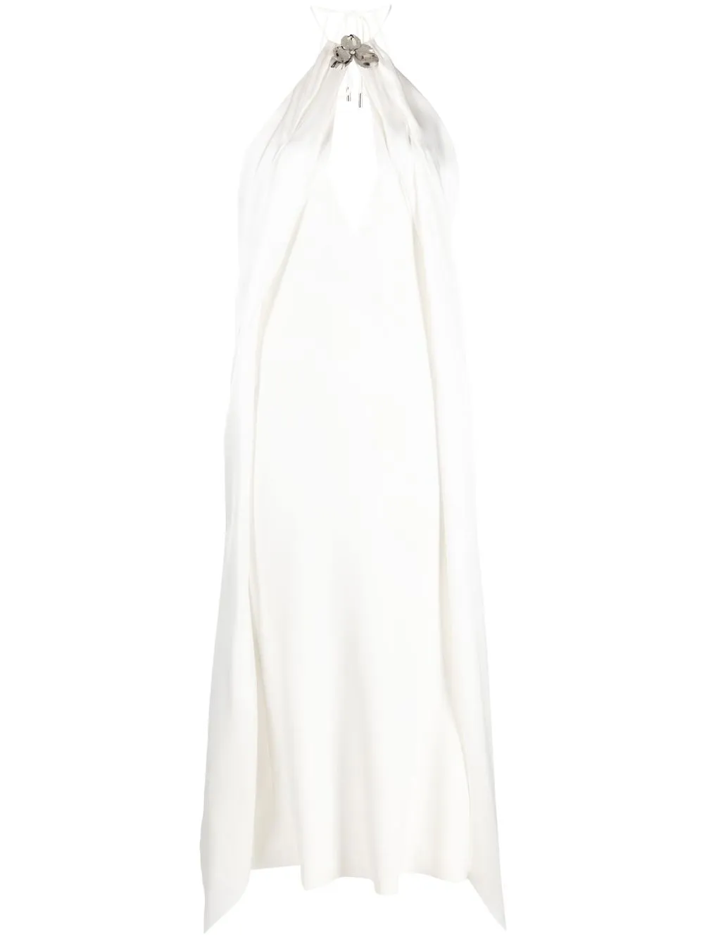 

David Koma flower appliqué open-back dress - White