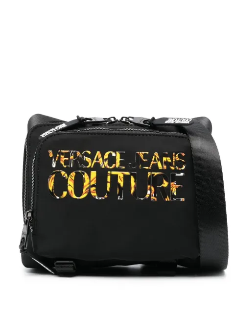 logo-print messenger bag