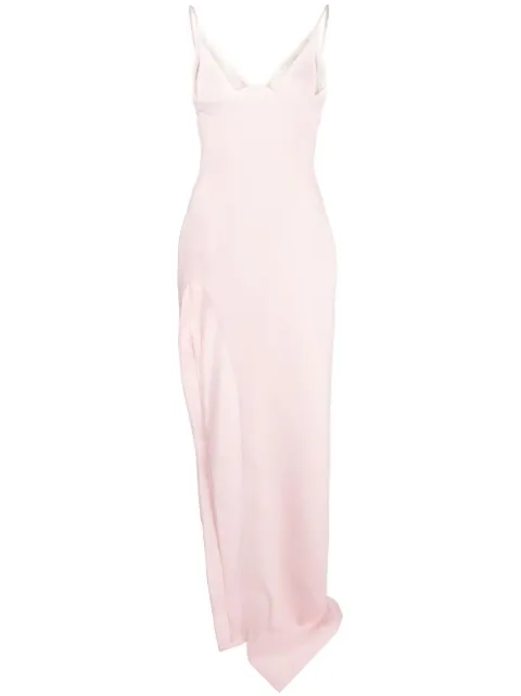 David Koma V-neck side-slit candy gown