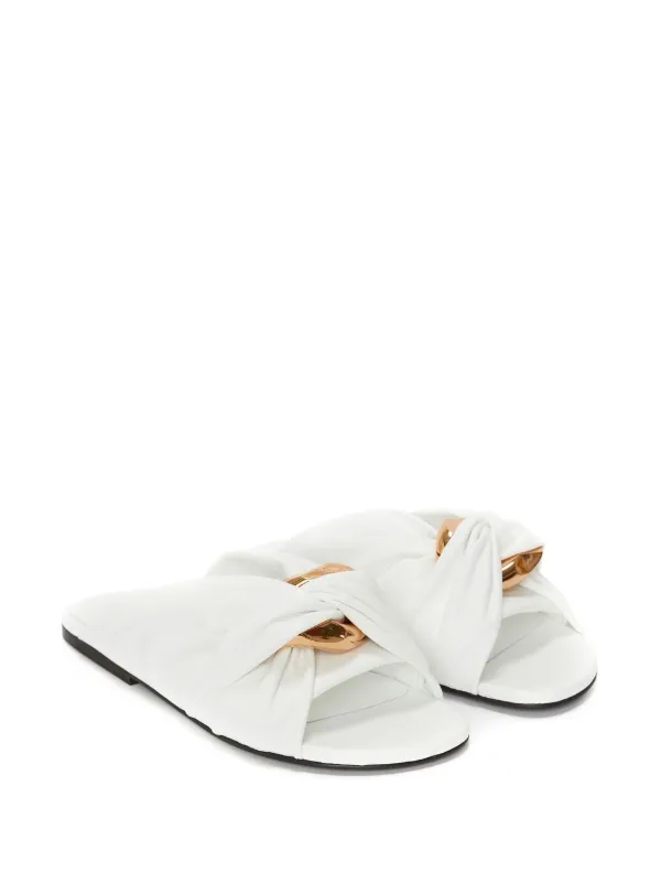 JW Anderson chain twist-detail slides - White