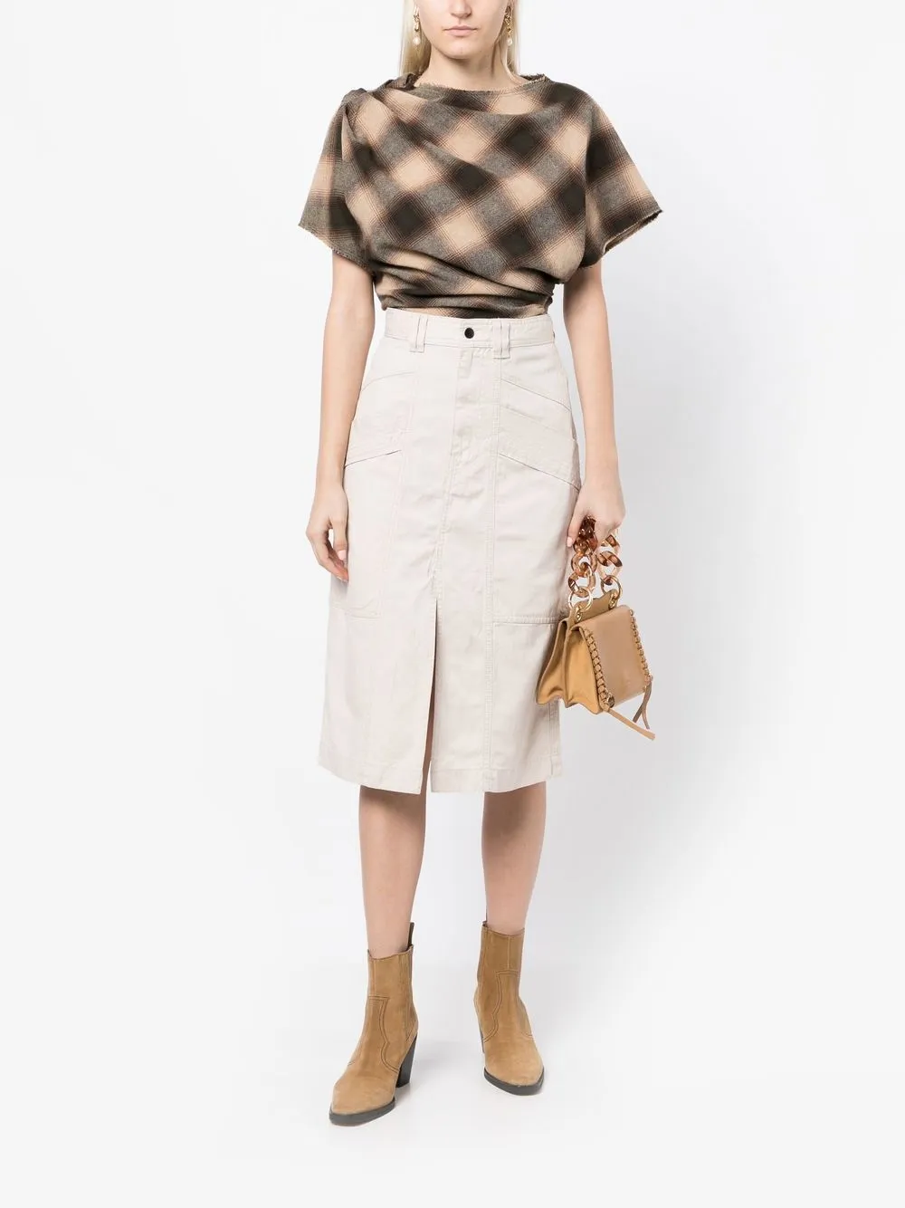 MARANT ÉTOILE Rok met vlakken - Beige