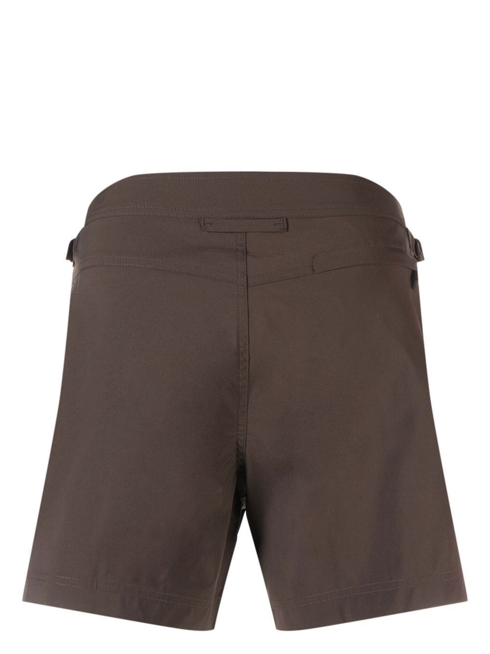 Shop Tom Ford Side Buckle Swim Shorts In Brown