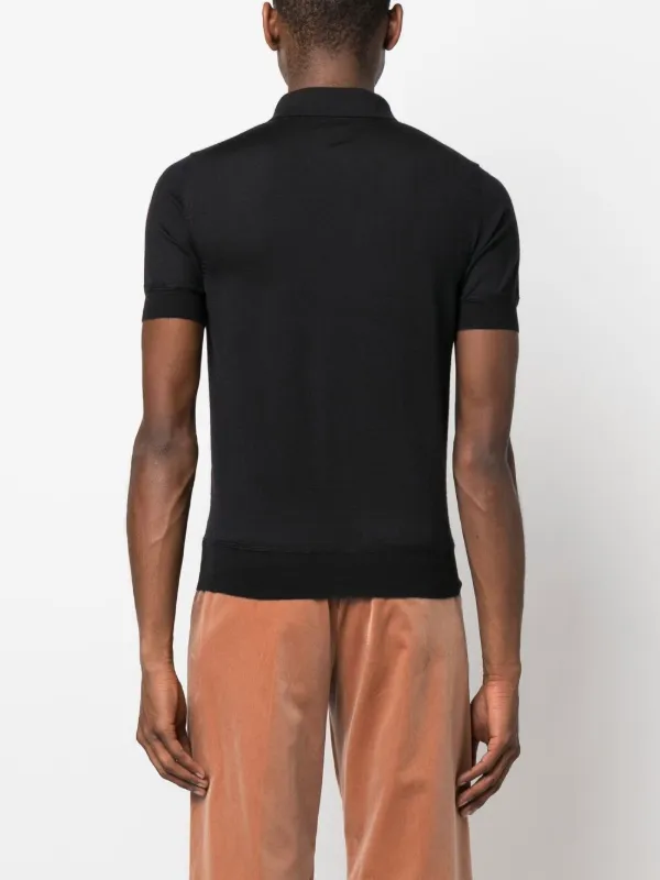 TOM FORD Cashmere short-sleeve Polo Shirt | Black | FARFETCH