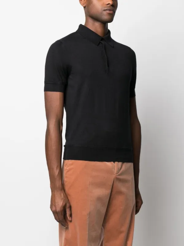 TOM FORD Cashmere short-sleeve Polo Shirt | Black | FARFETCH