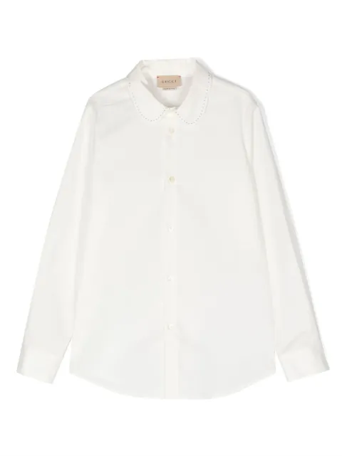 Gucci Kids camisa con cuello Peter Pan