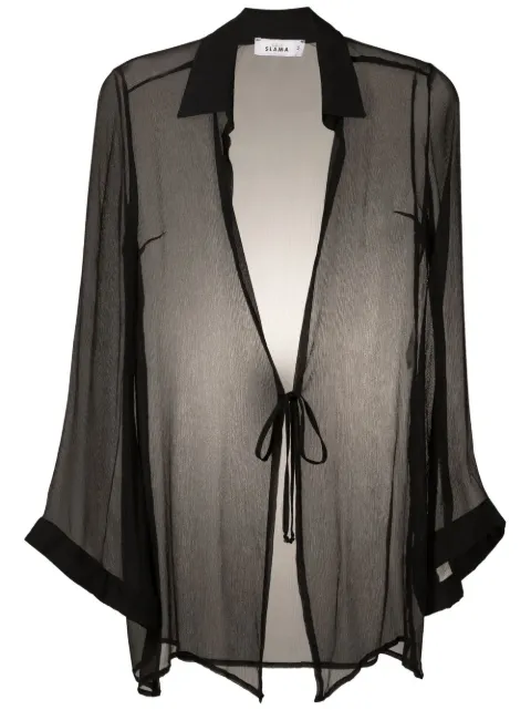 Amir Slama tie-front silk beach cover-up