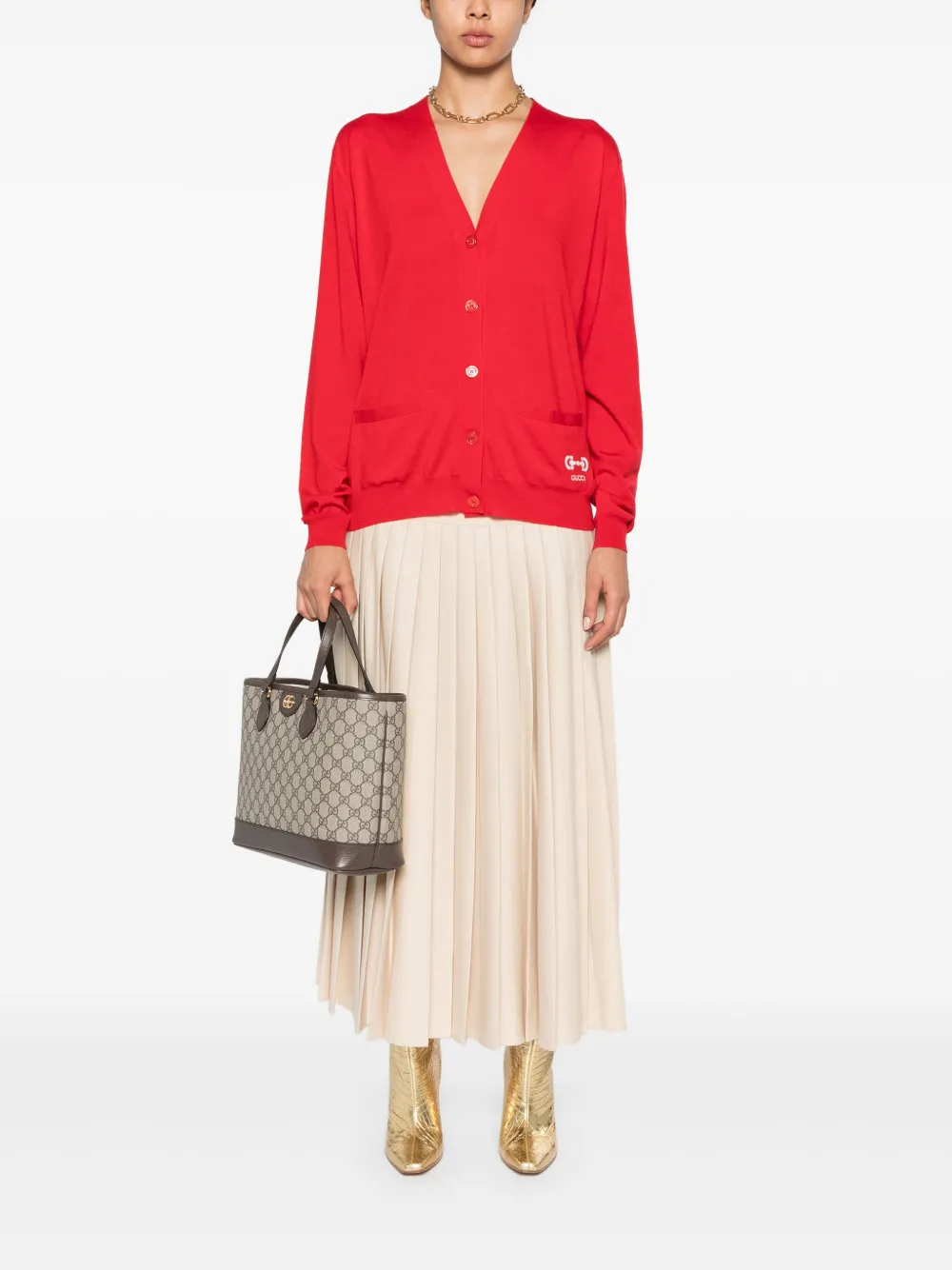 Gucci pleated midi skirt - Neutrals