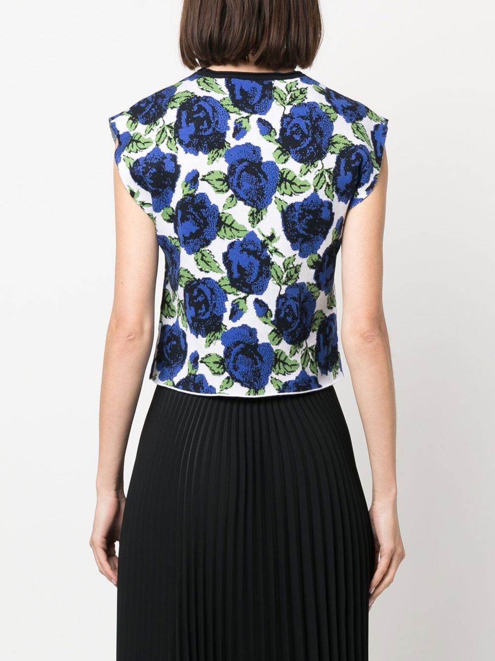 Shop Philosophy Di Lorenzo Serafini Intarsia-knit Sleeveless Top In Blue